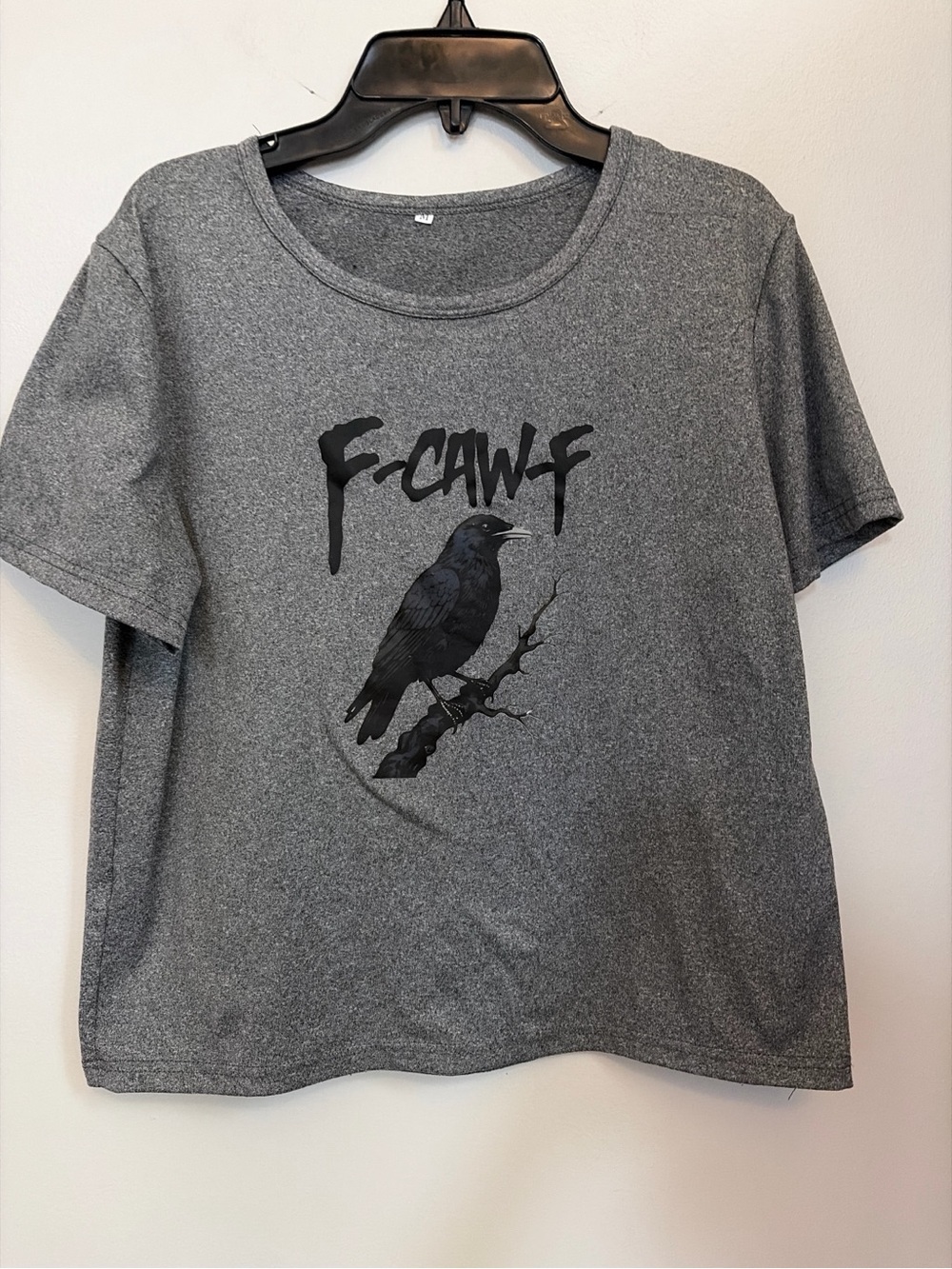 Graphic Short Sleeve Tee - Gray with Raven Print